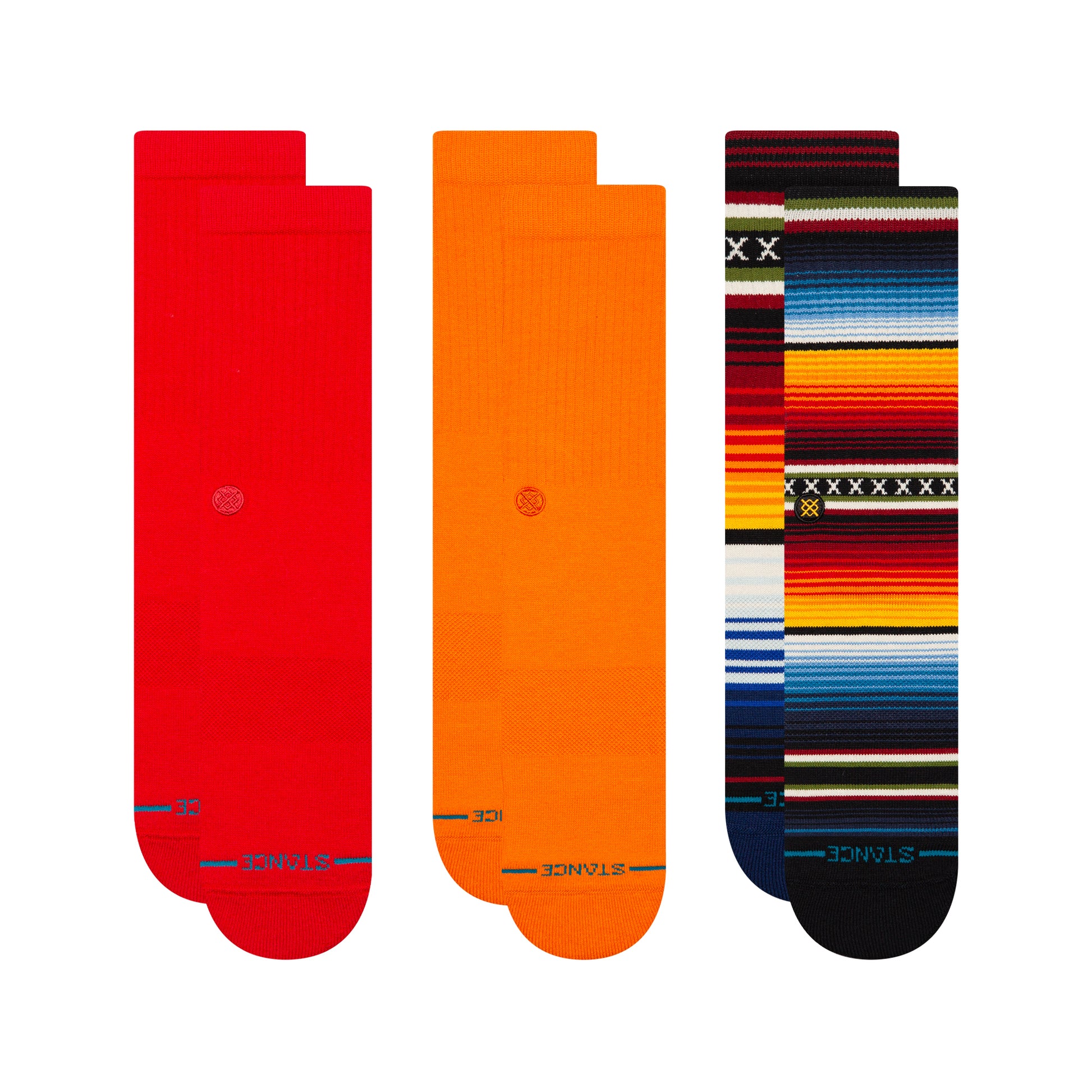 Stance STAPLES CREW SOCK 3 PACK - CURREN x ICON Multi