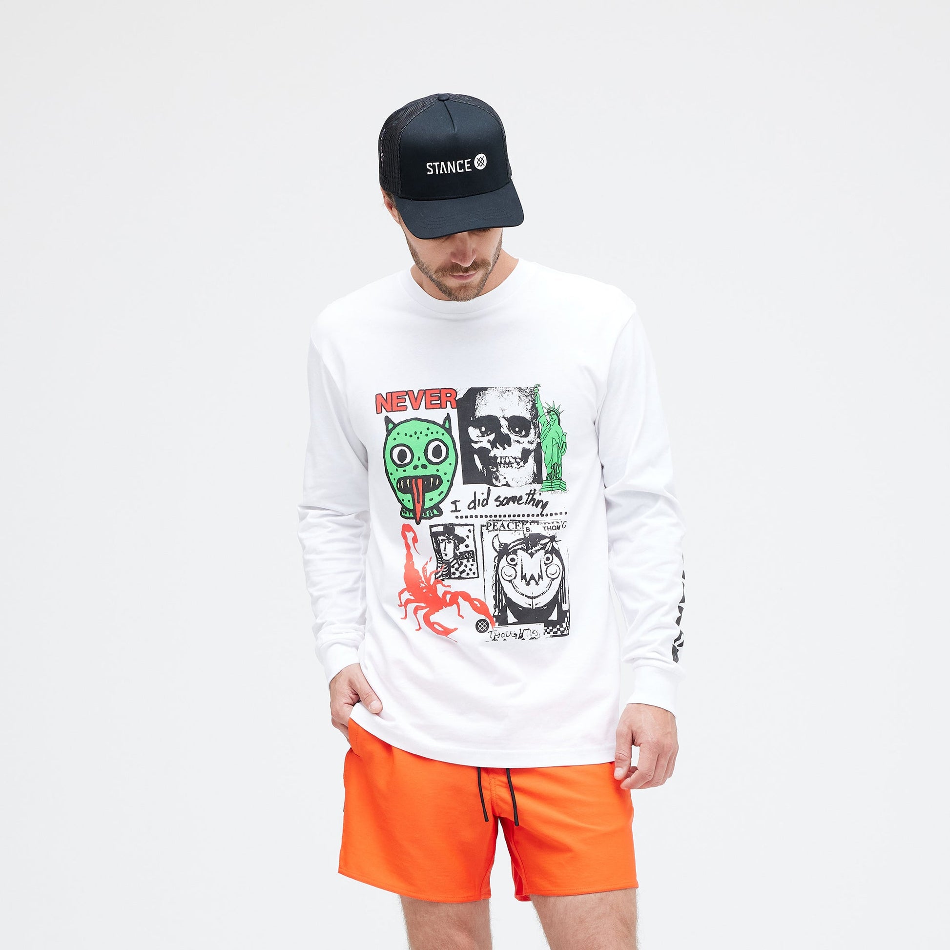 Stance I Did Something Long Sleeve T-Shirt White |model