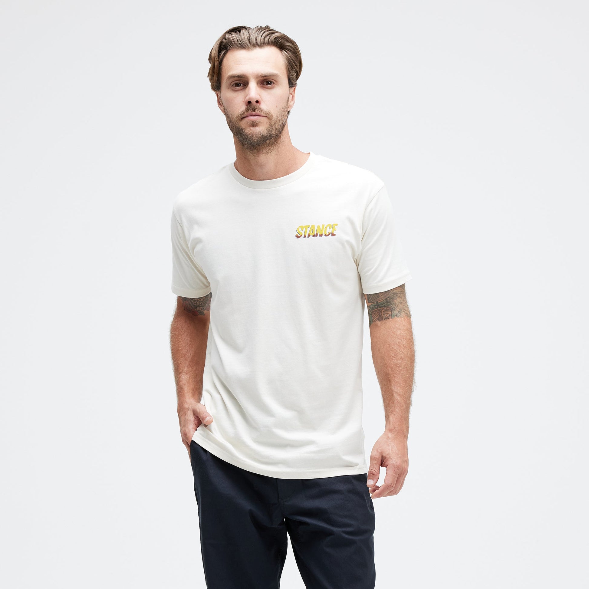 Stance Pitted T-Shirt Vintage White |model