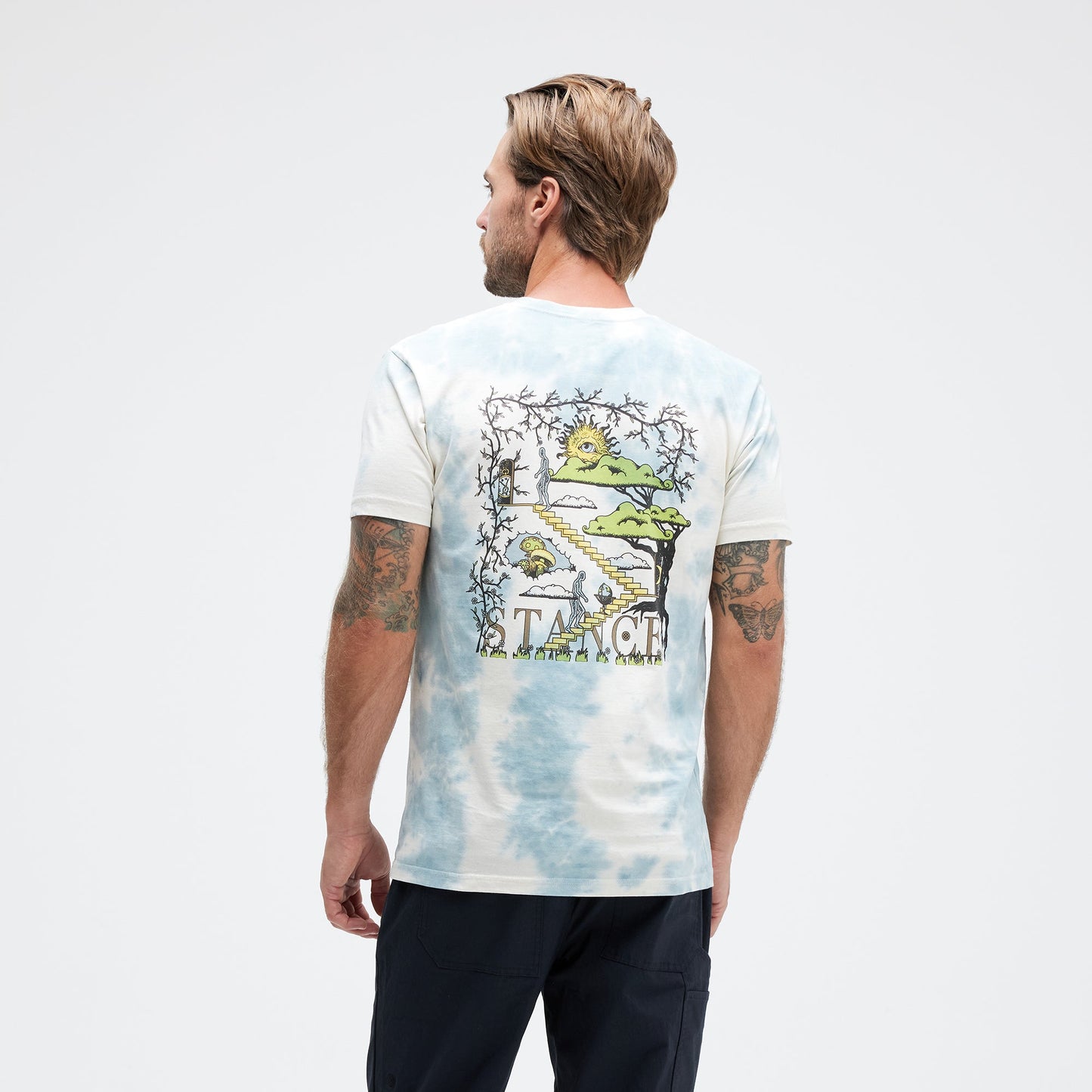 Stance Sol T-Shirt Blue Wash |model