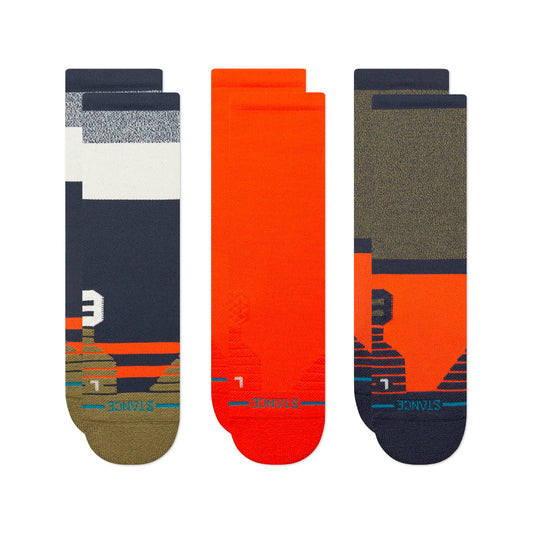 Stance Route Mid Crew Sock 3 Pack Navy