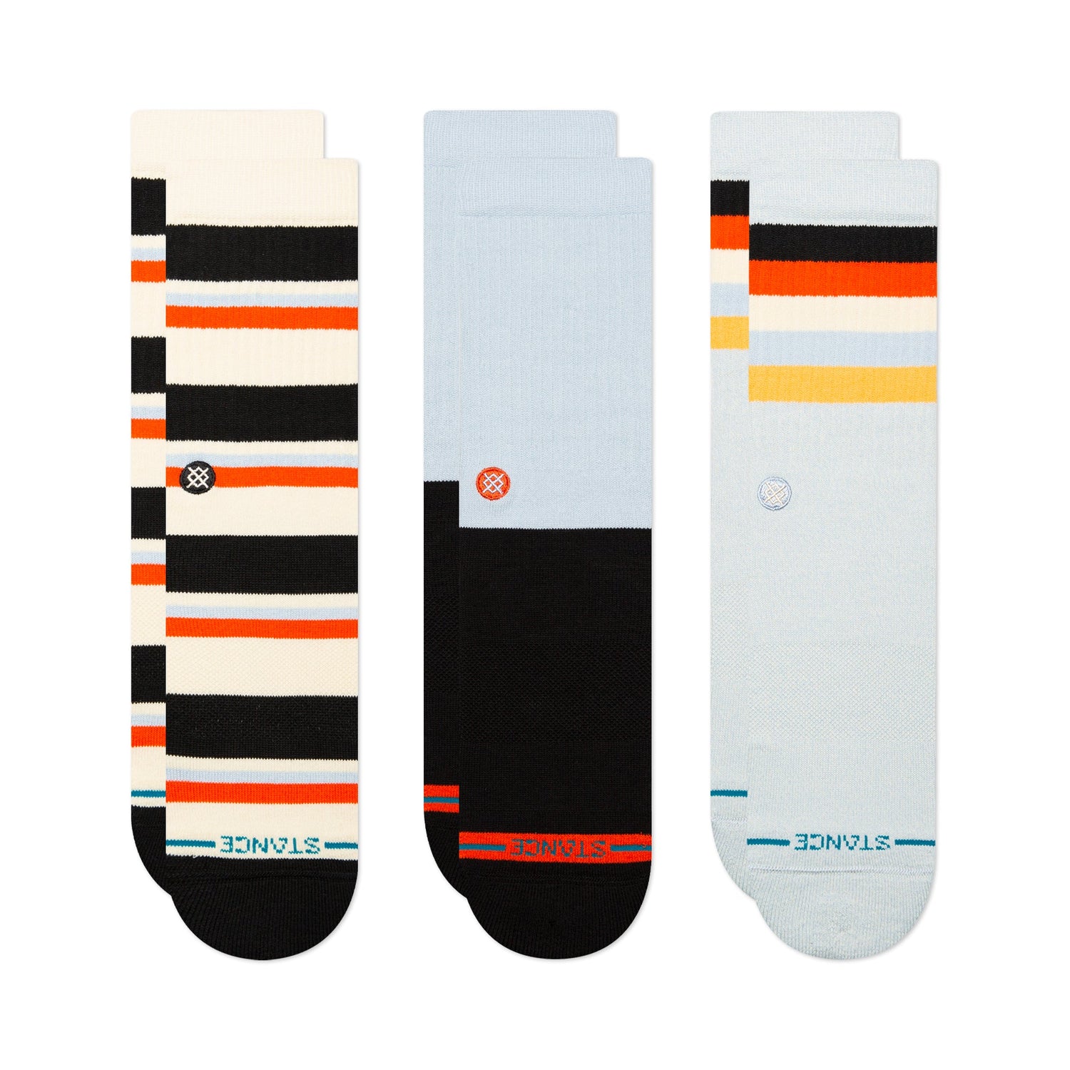 Stance Weekly Grind Crew Sock 3 Pack Ice Blue