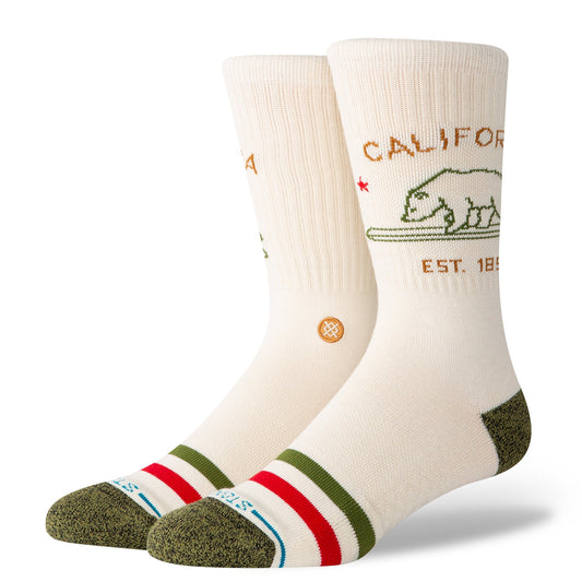 Stance Socks CALIFORNIA REPUBLIC 2 CREW SOCK Off white