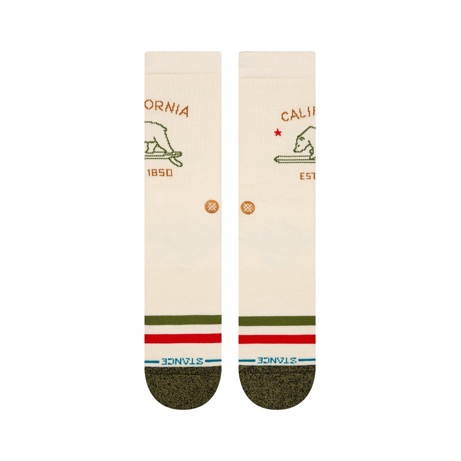 Stance Socks CALIFORNIA REPUBLIC 2 CREW SOCK Off white