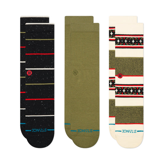 Stance Greetings Crew Sock 3 Pack Black 