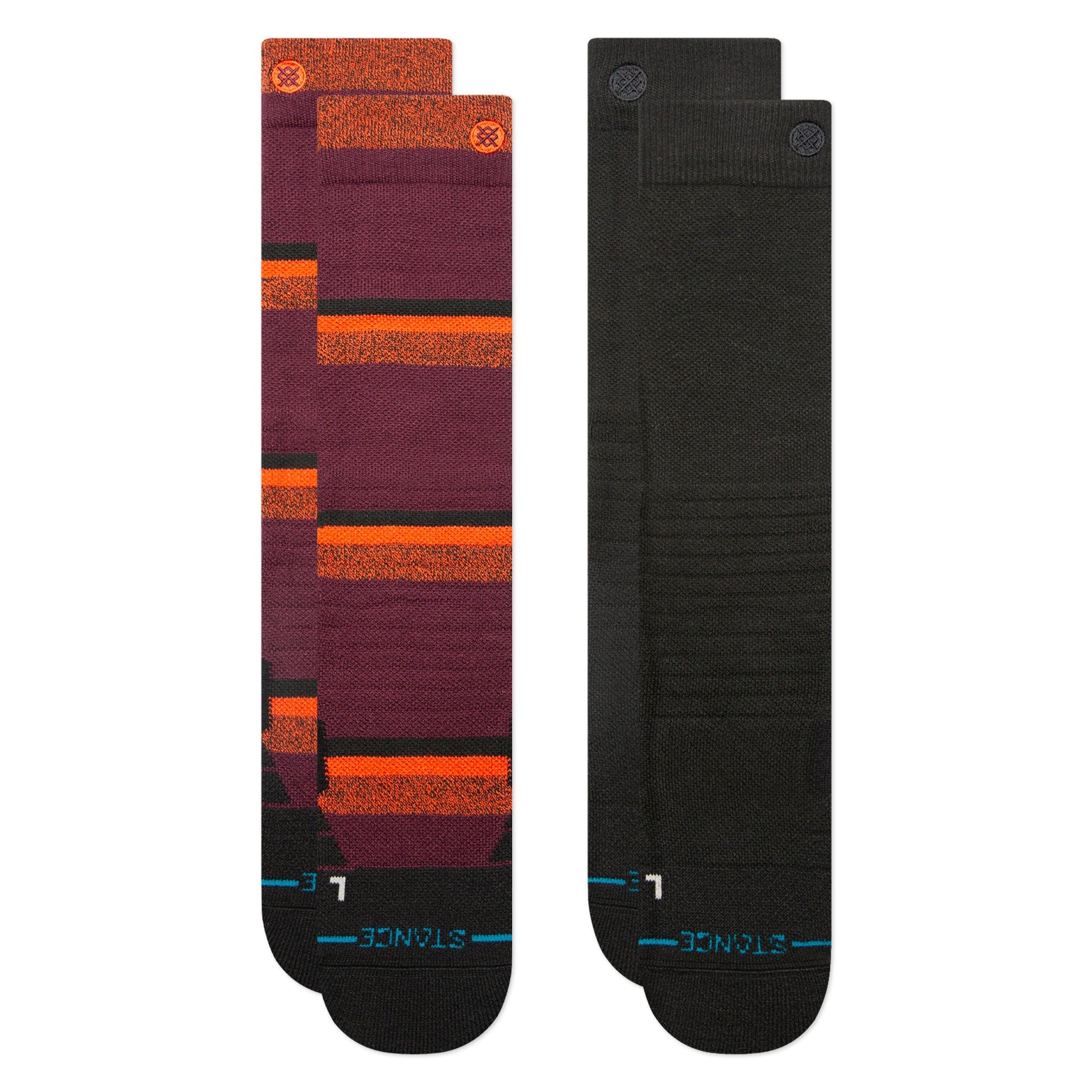 Stance Nightride Mid Poly Snow Sock 2 Pack Black 