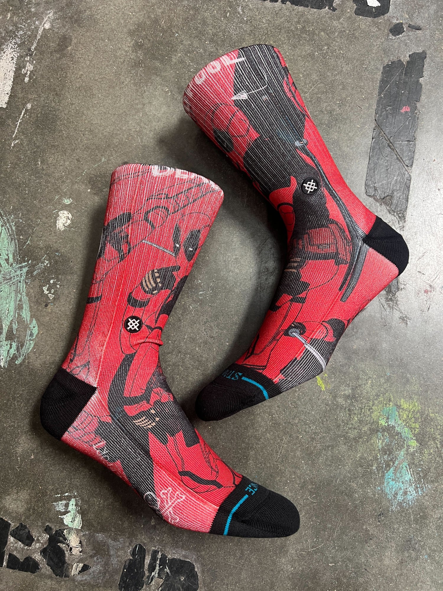 Stance Deadpool Crew Sock Red