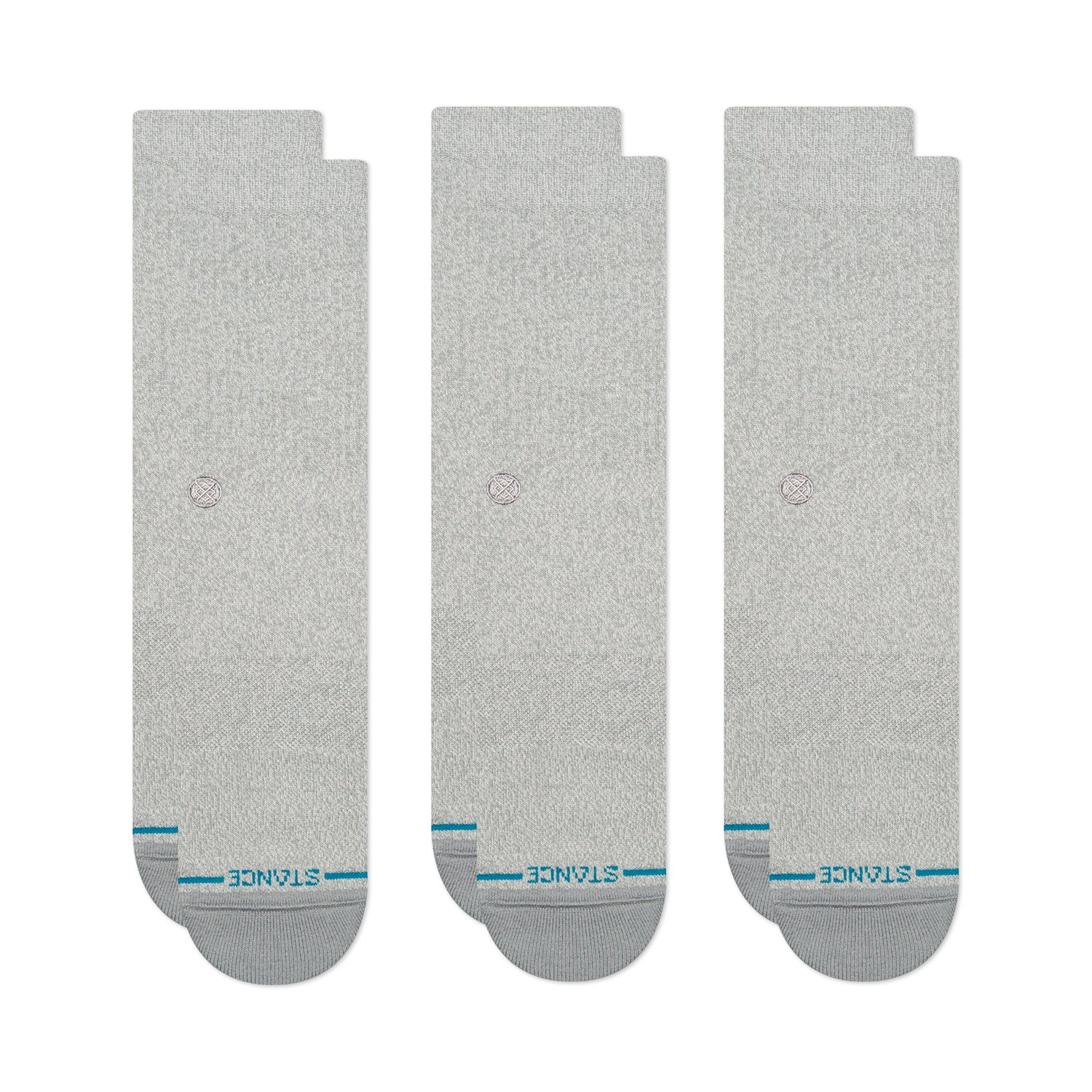 Stance Icon Crew Sock 3 Pack Grey Heather