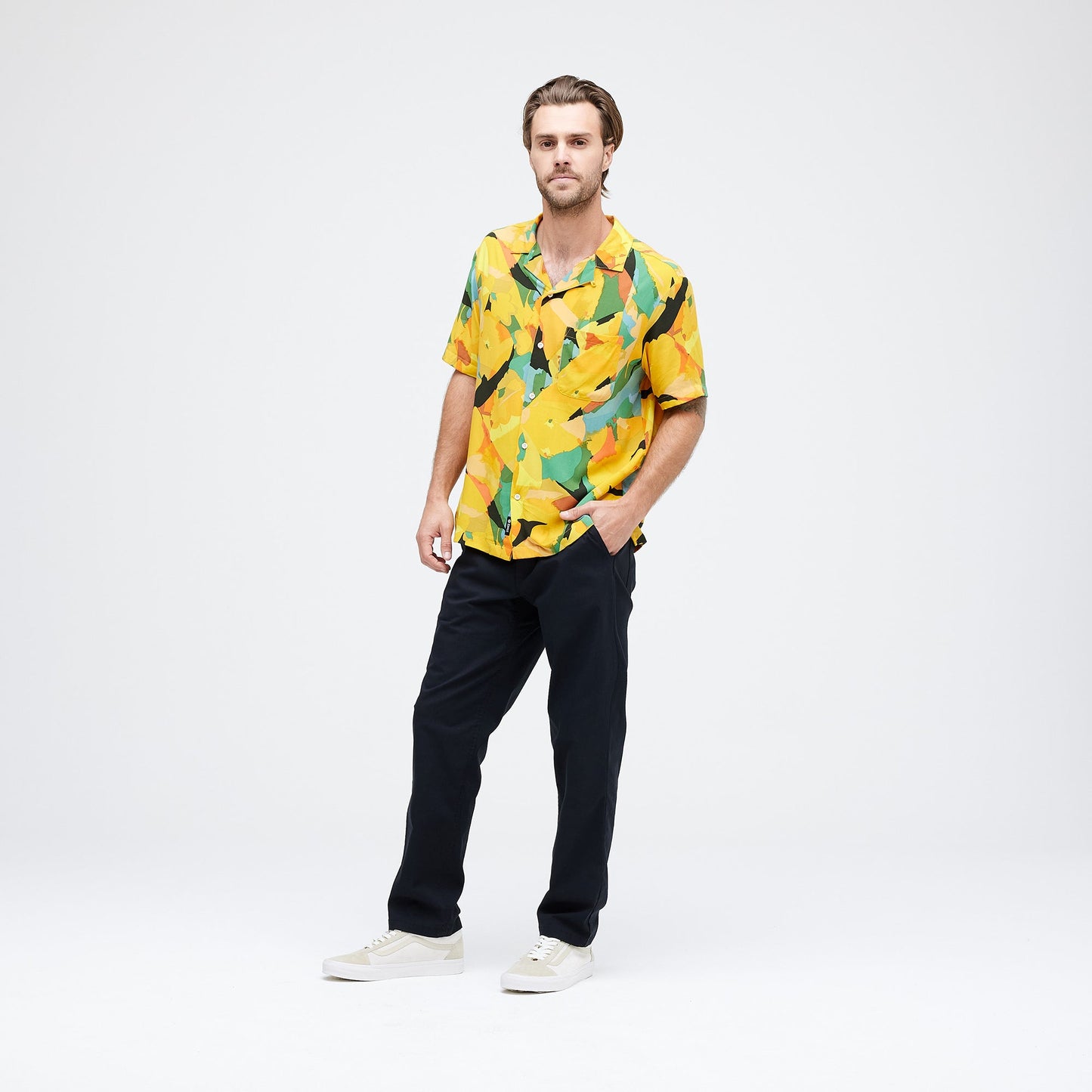 Stance Yoto Button Up T-Shirt Tropical |model