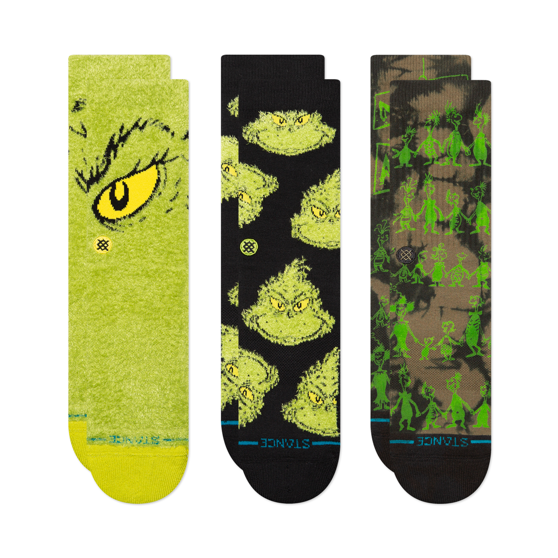 Stance The Grinch Crew Sock 3 Pack Black/Green