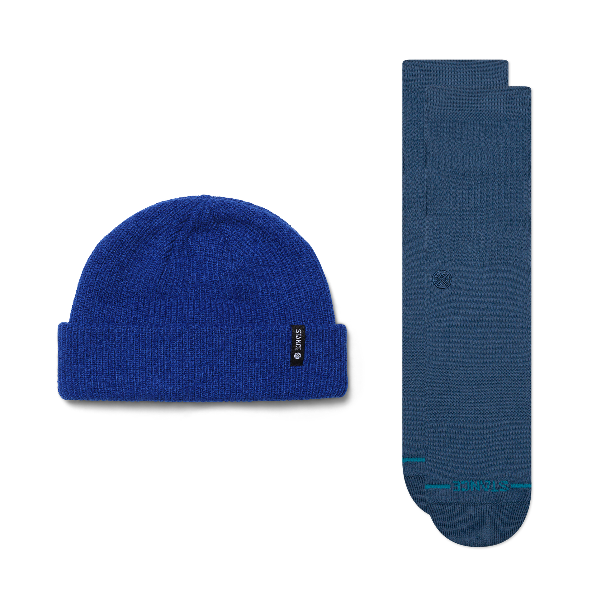 Stance Icon Beanie And Crew Sock Set Blue