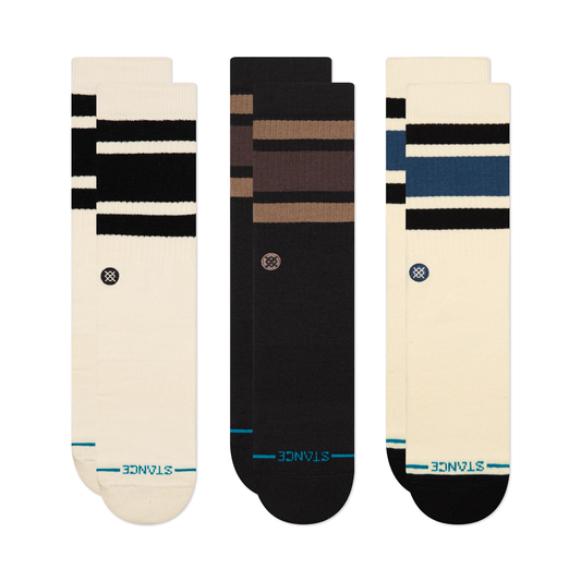 Stance Lifestyle Boyd Crew Sock 3 Pack Black/Brown/Blue