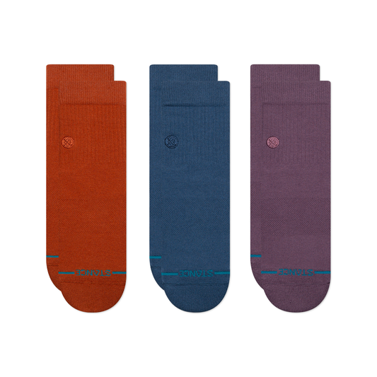 Stance Lifestyle Icon Quarter Sock 3 Pack Orange/Navy/Purple