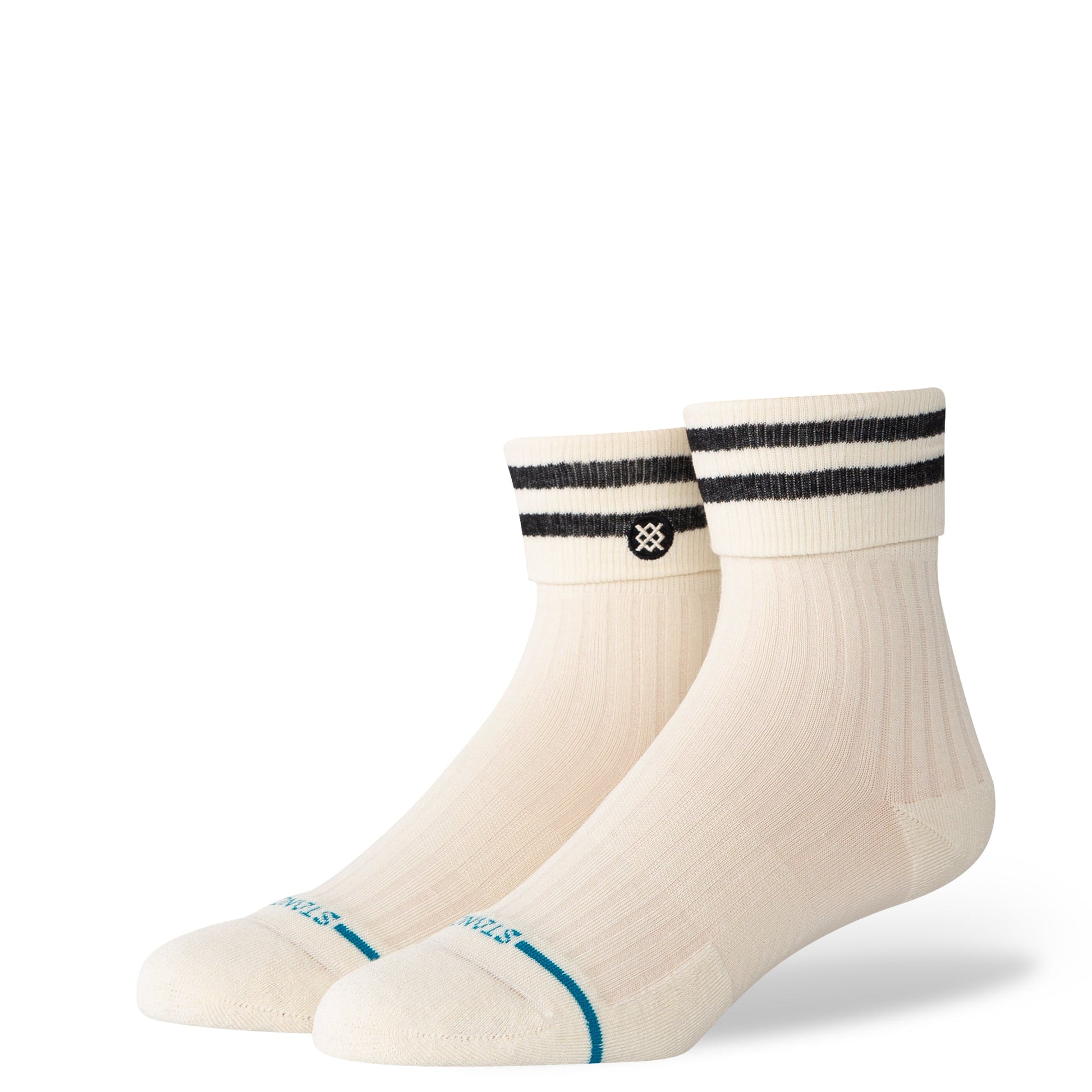 Stance Roll Cuff Quarter Sock Canvas