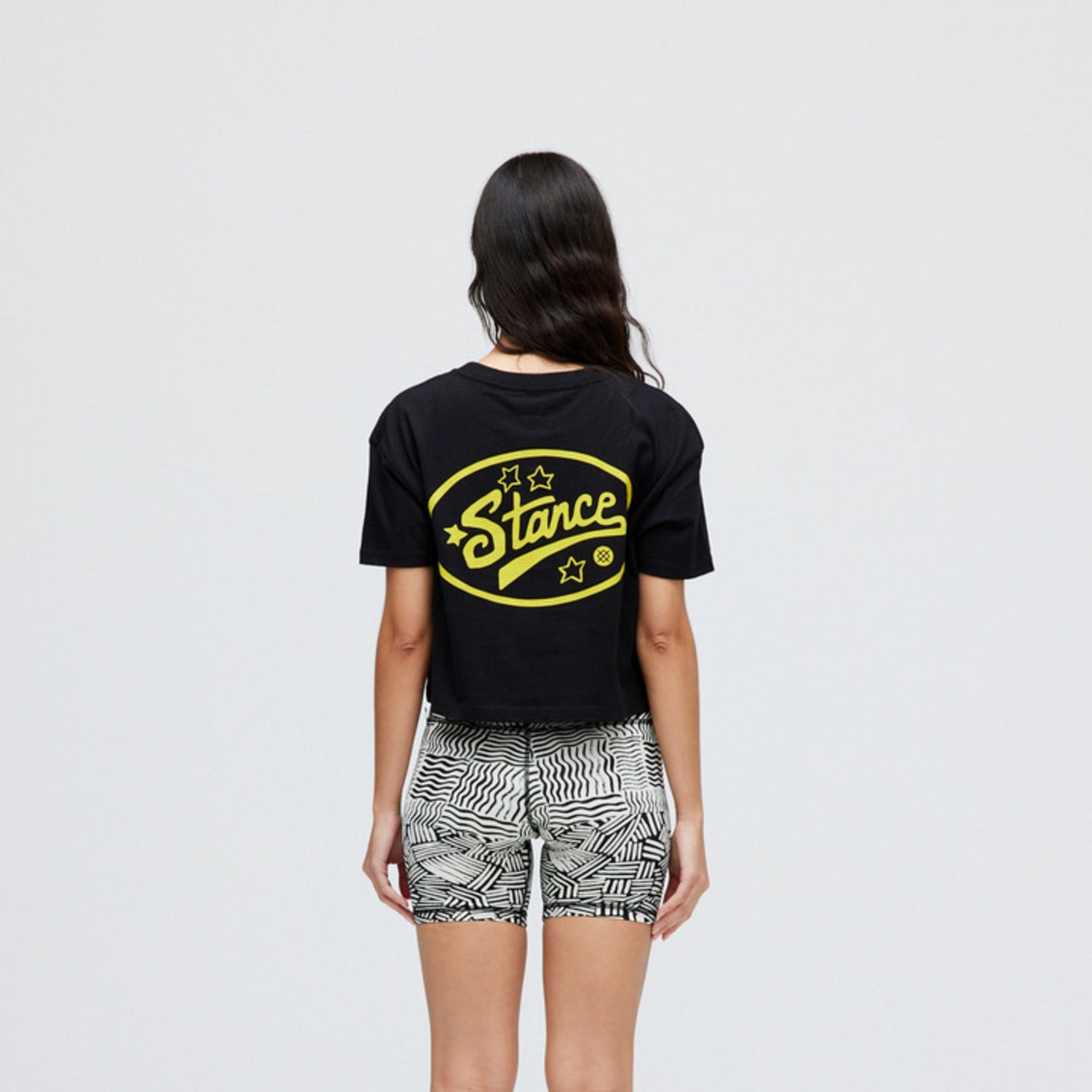 Stance Women's Star Power Crop T-Shirt Black |model