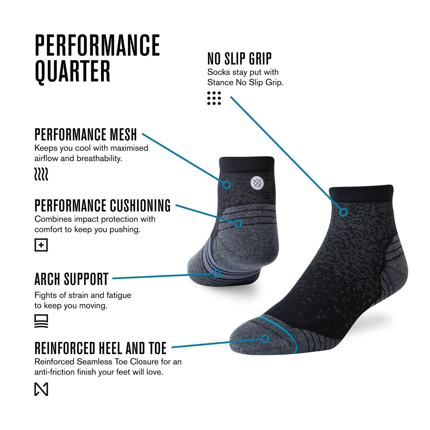 Stance Logoman Quarter Sock White