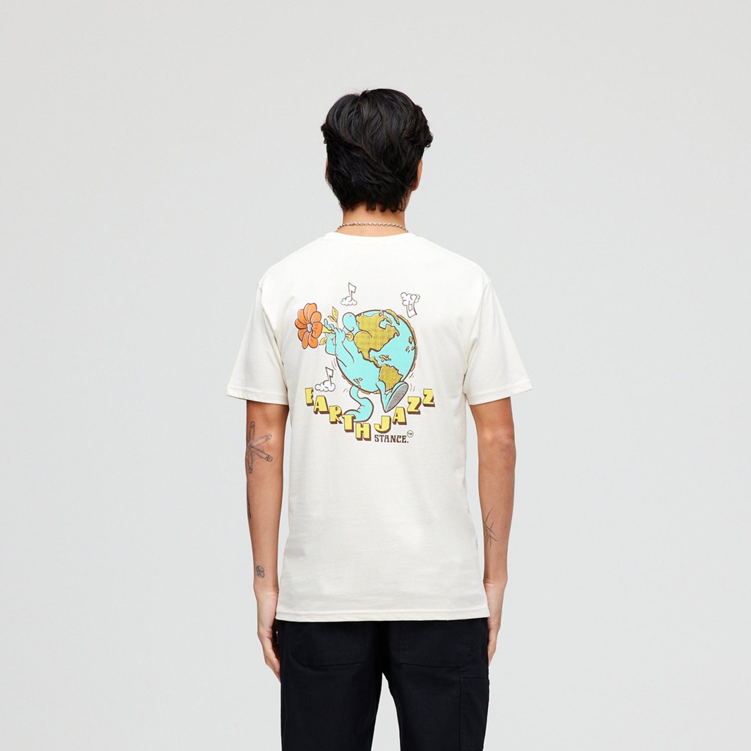 Stance Earth Jazz T-Shirt Vintage White |model