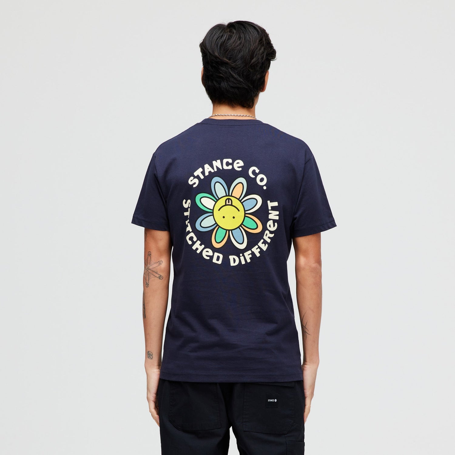 Stance Floral Punch T-Shirt Navy |model
