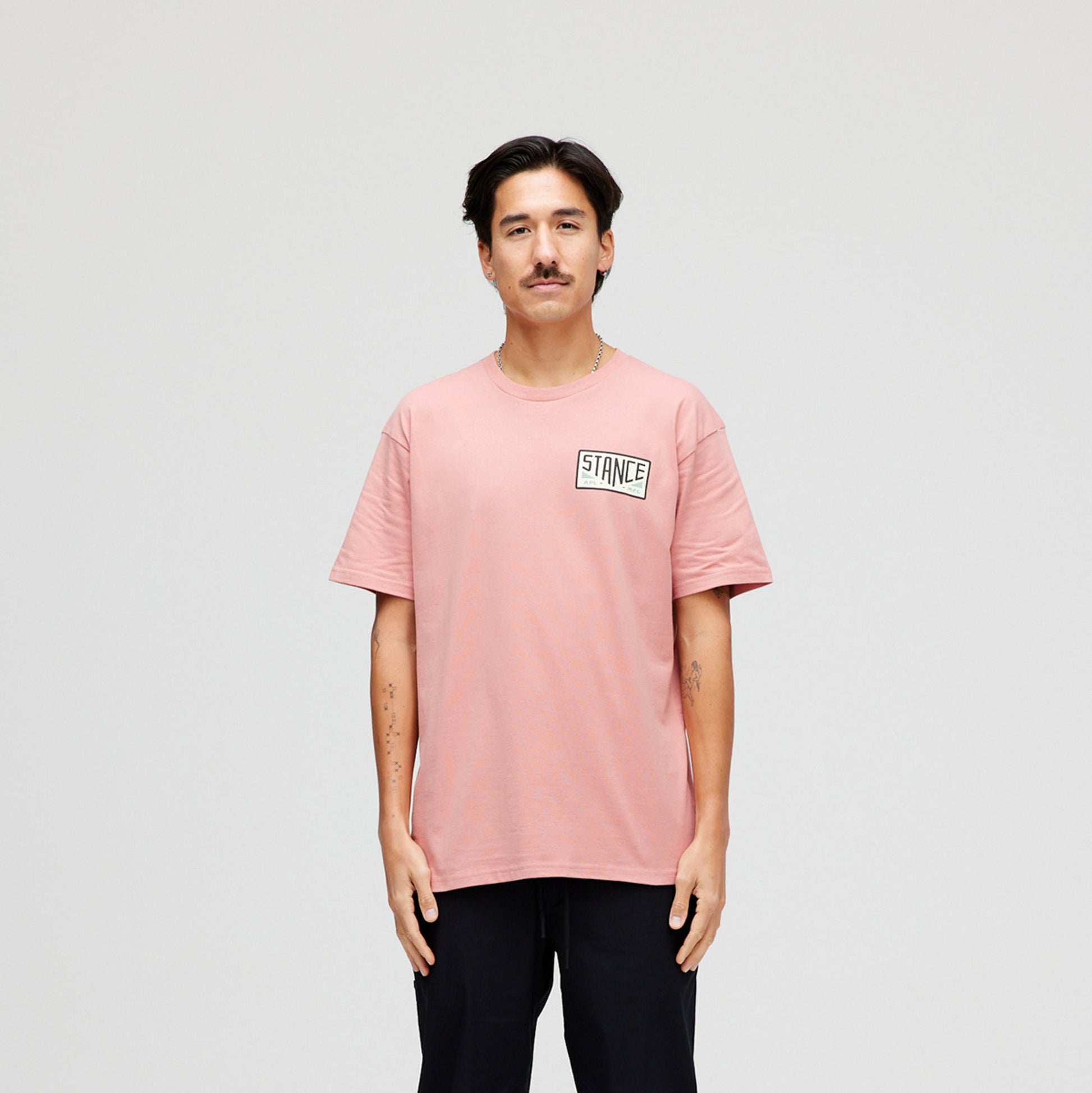 Stance Reserved T-Shirt Dusty Rose |model