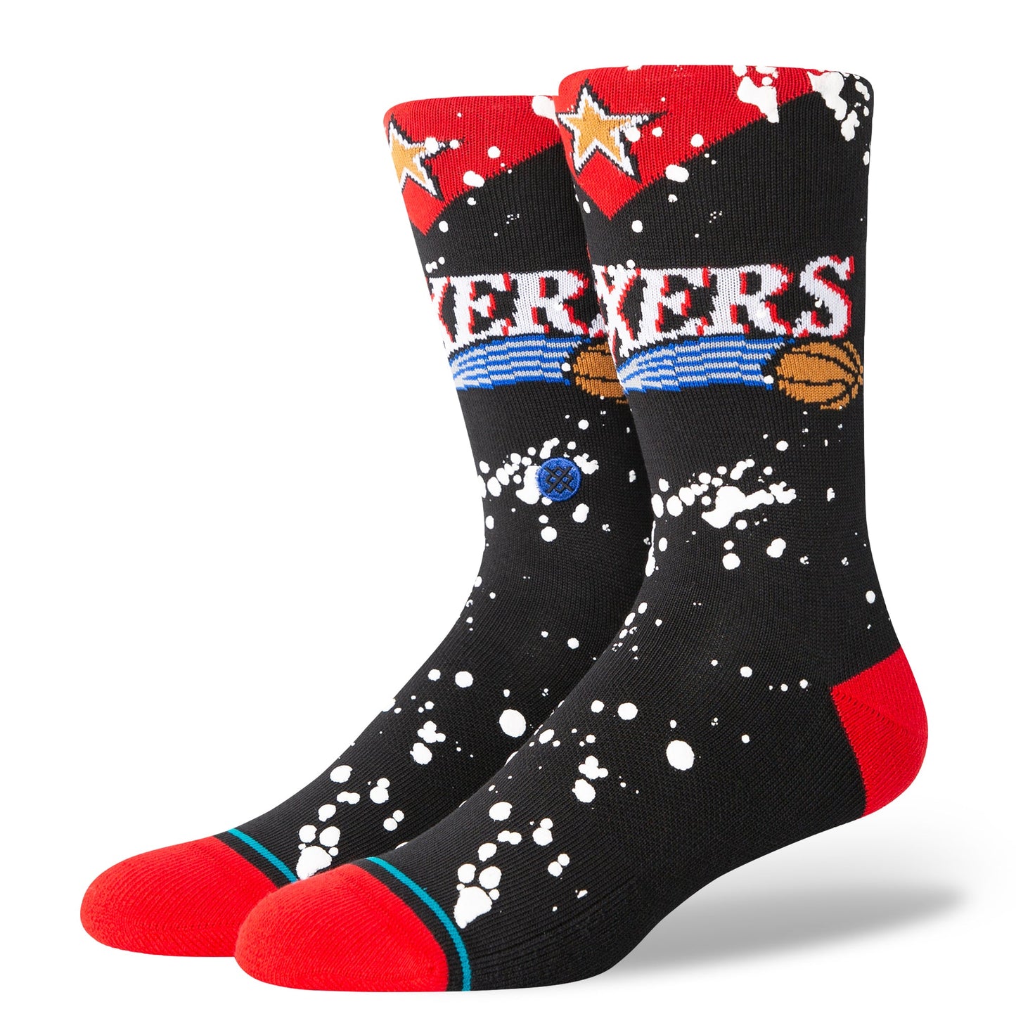 Stance Overspray Philadelphia 76Ers Crew Sock Black