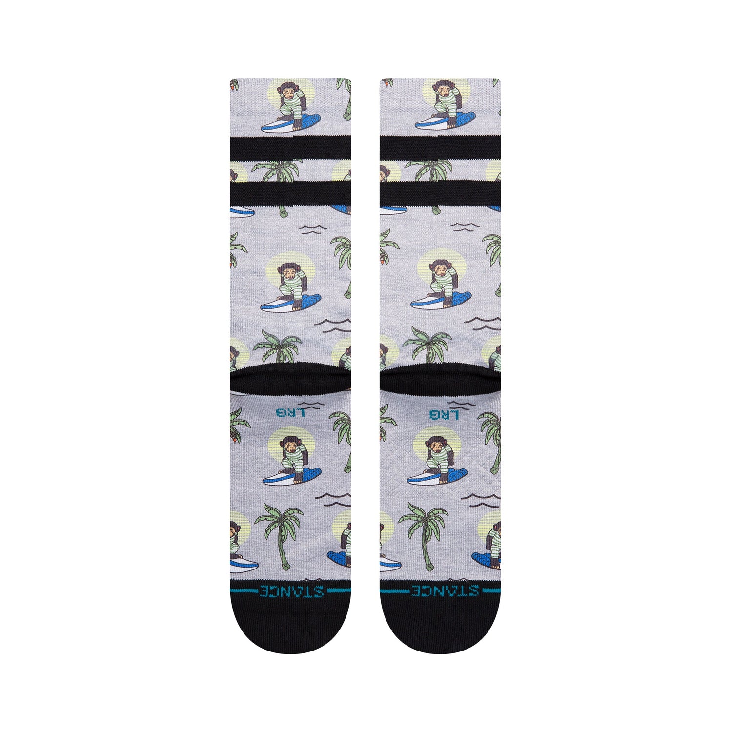 Stance Surfing Monkey Crew Sock Grey