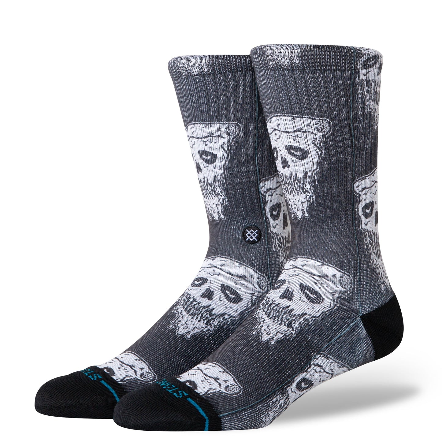 Stance Pizza Face Crew Sock White Black