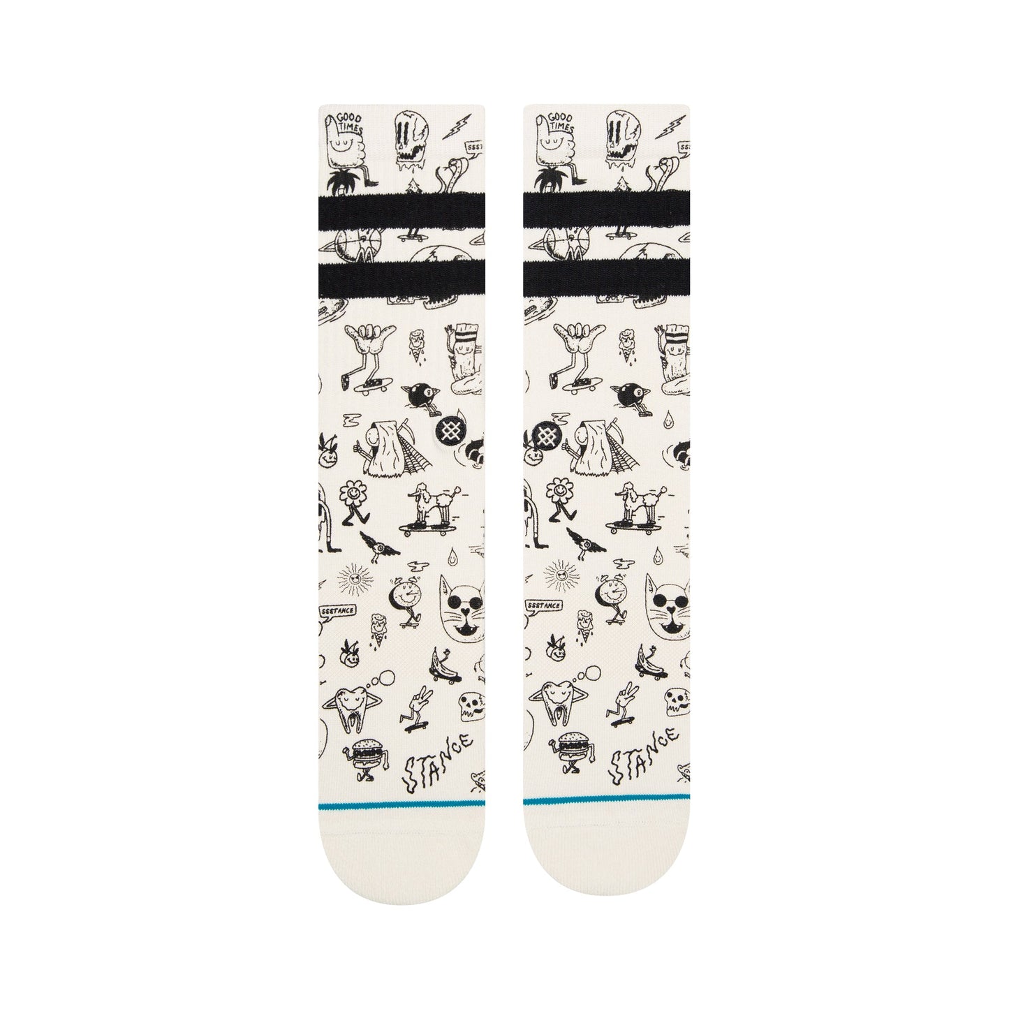 Stance Tagged Crew Sock Off White