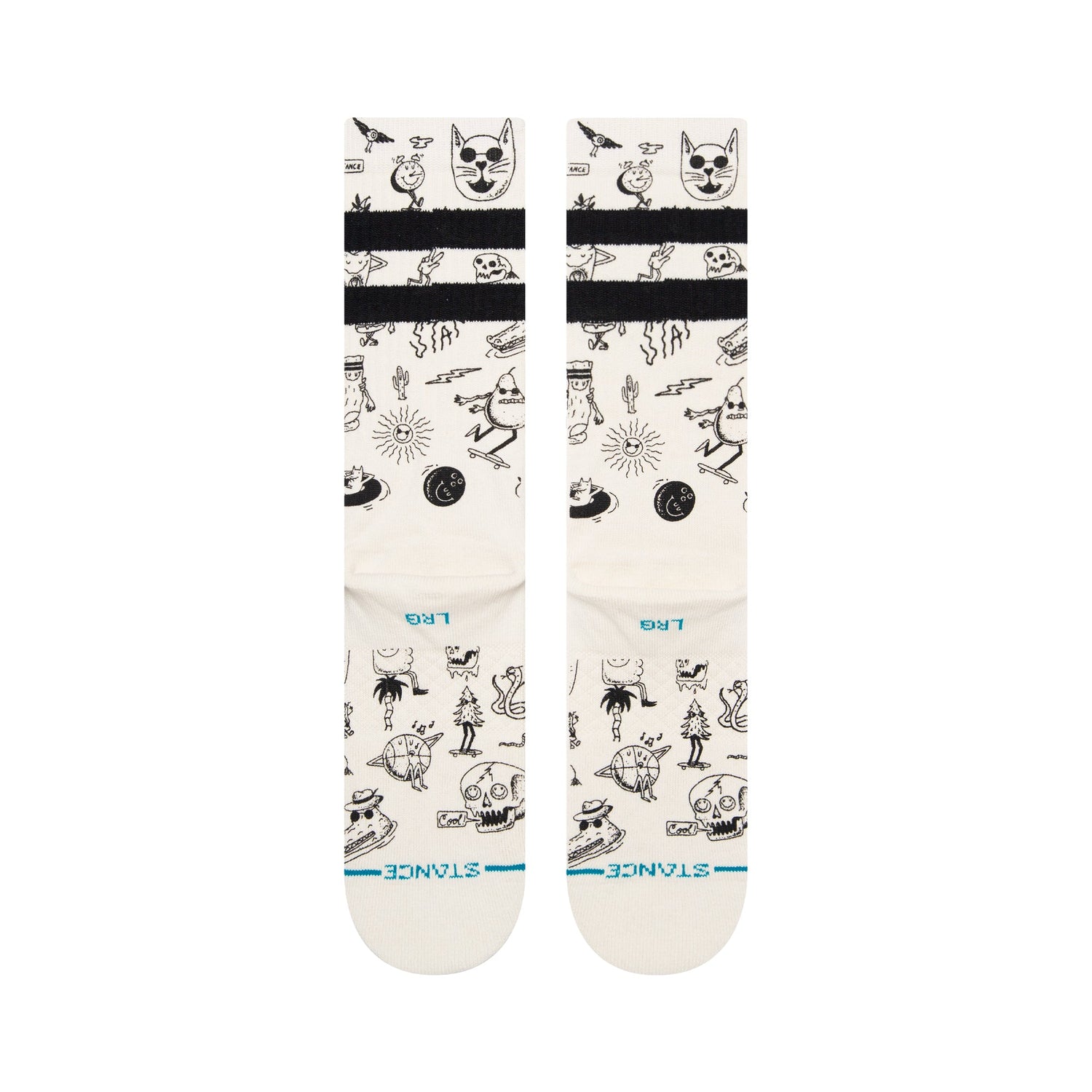 Stance Tagged Crew Sock Off White