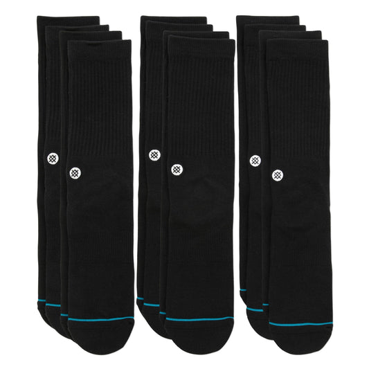 Stance Icon Crew Sock 6 Pack Black