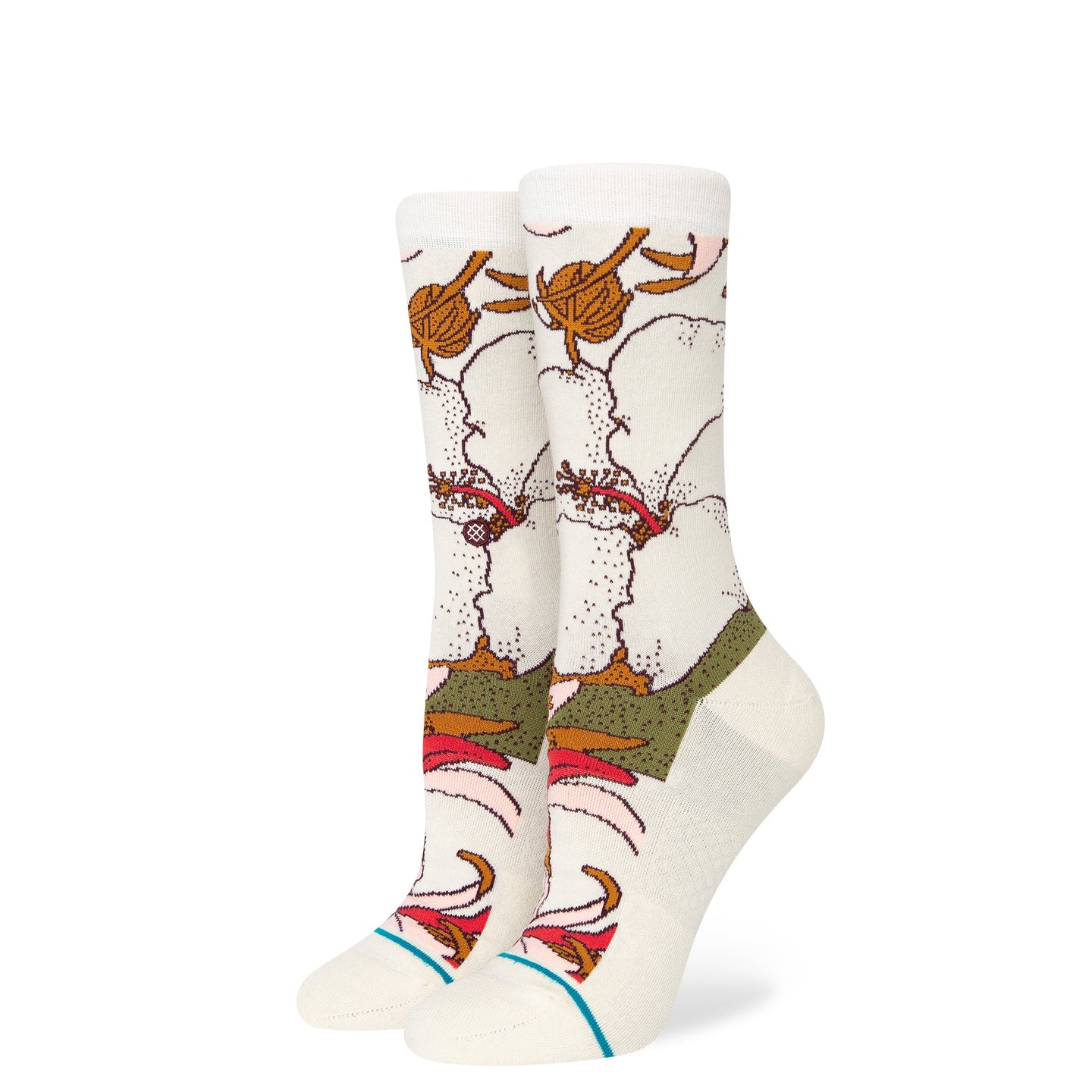 Stance Flowers and Fields Crew Sock Off White