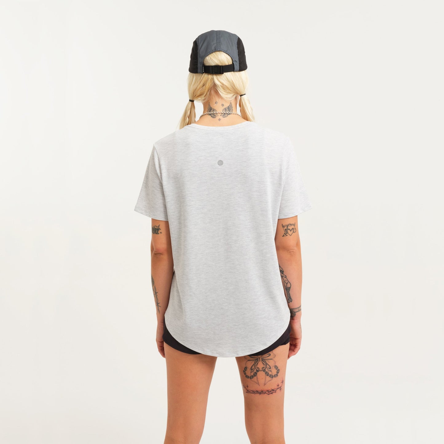 Stance Women&#39;s Get Set Performance T-Shirt Heather Stone |model