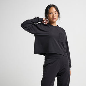 Stance Women's Lay Low Boxy Long Sleeve T-Shirt Black