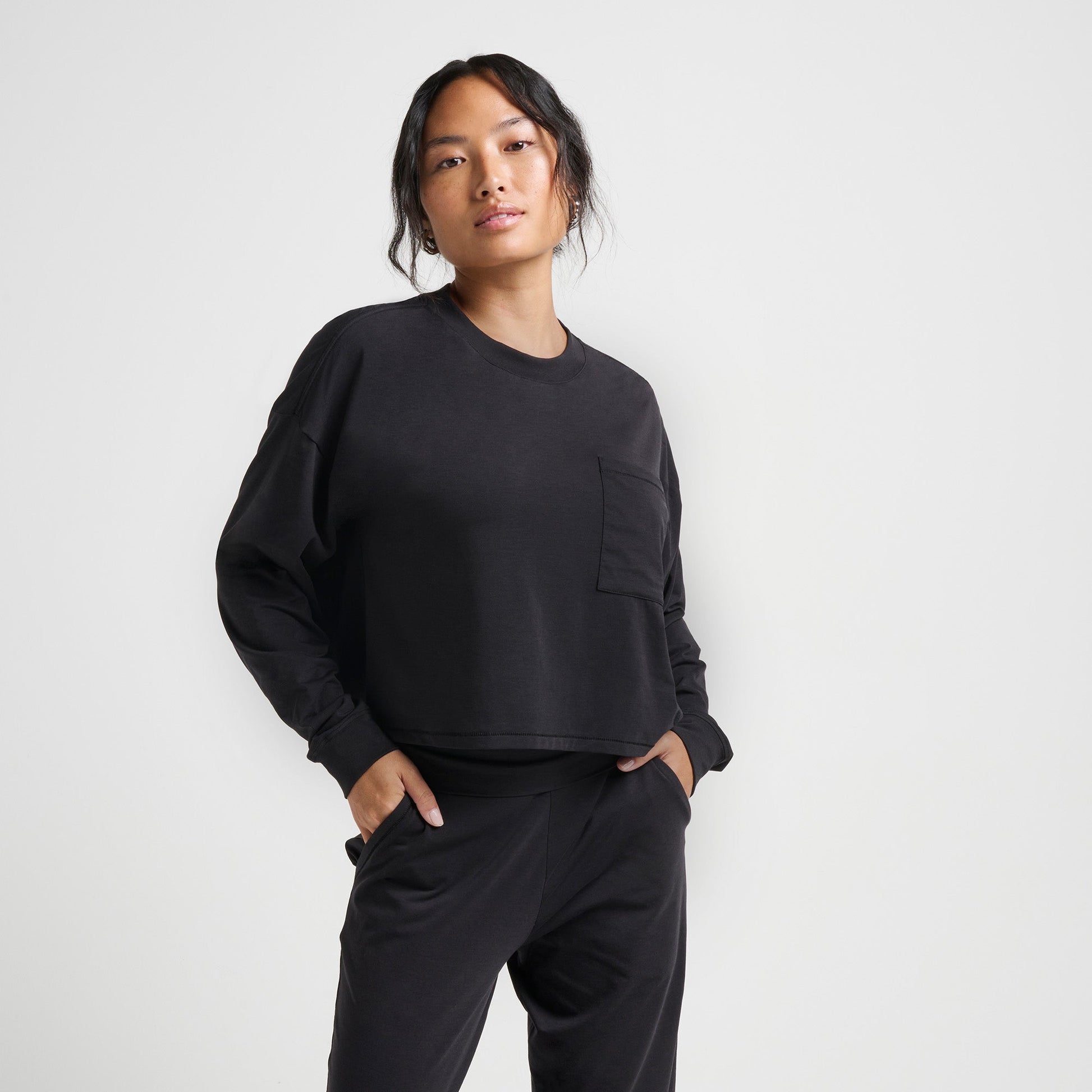 Stance Women's Lay Low Boxy Long Sleeve T-Shirt Black – Stance Europe