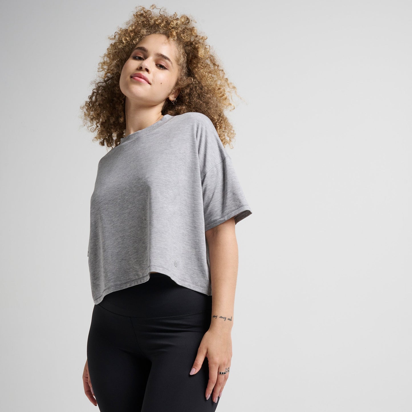 Stance Women&#39;s Lay Low Boxy T-Shirt Heather Grey |model