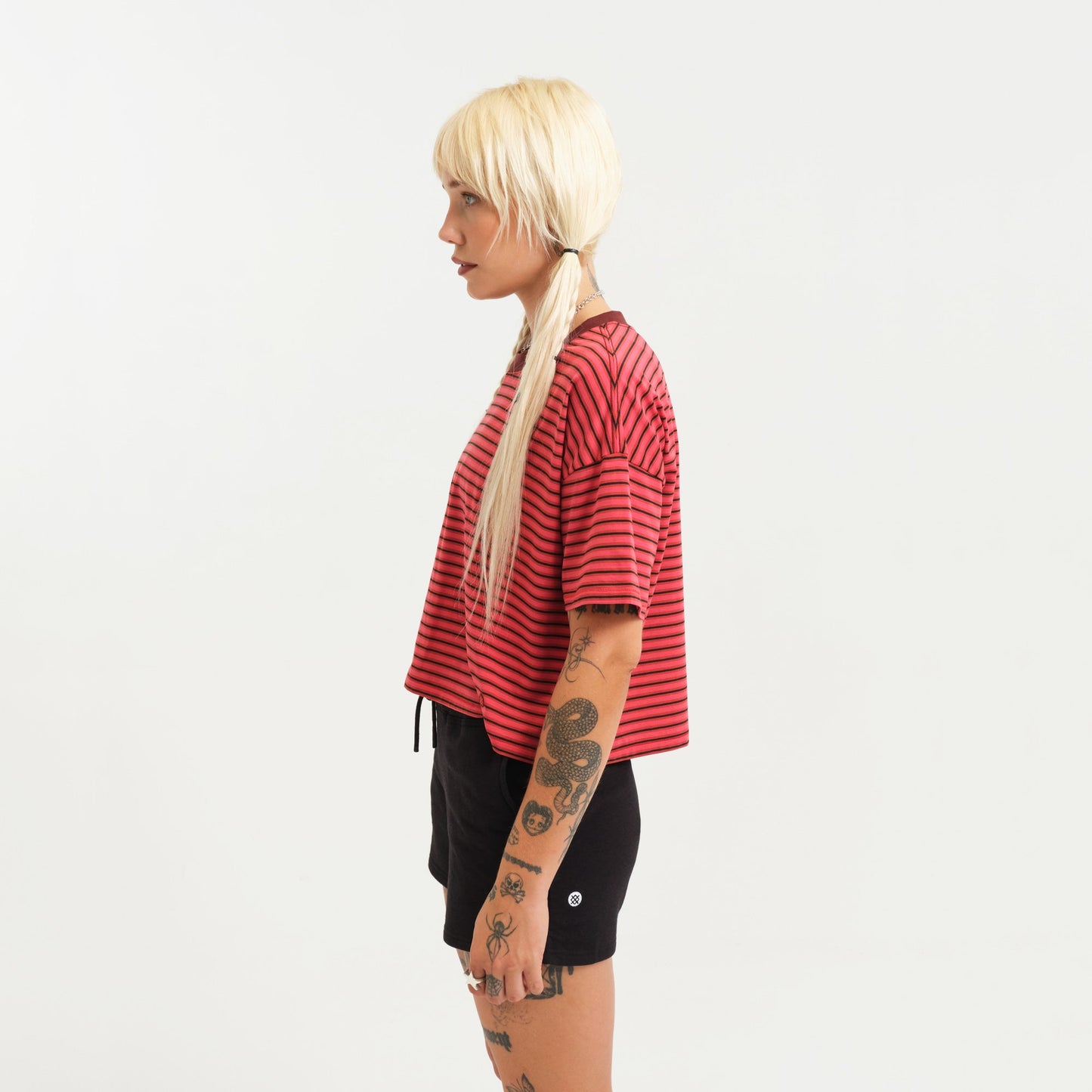 Stance Women&#39;s Lay Low Boxy T-Shirt Red Fade |model